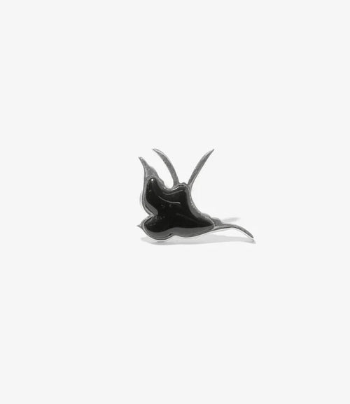 Swallow Motif One Ear Earring - Black