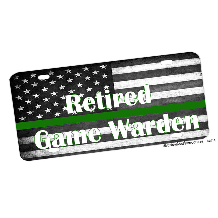 Thin Thin Green Line Game Warden Flag License Plate