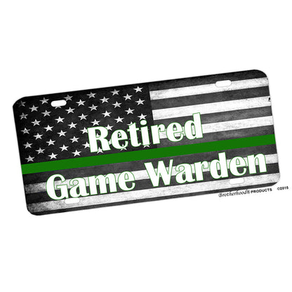Thin Thin Green Line Game Warden Flag License Plate