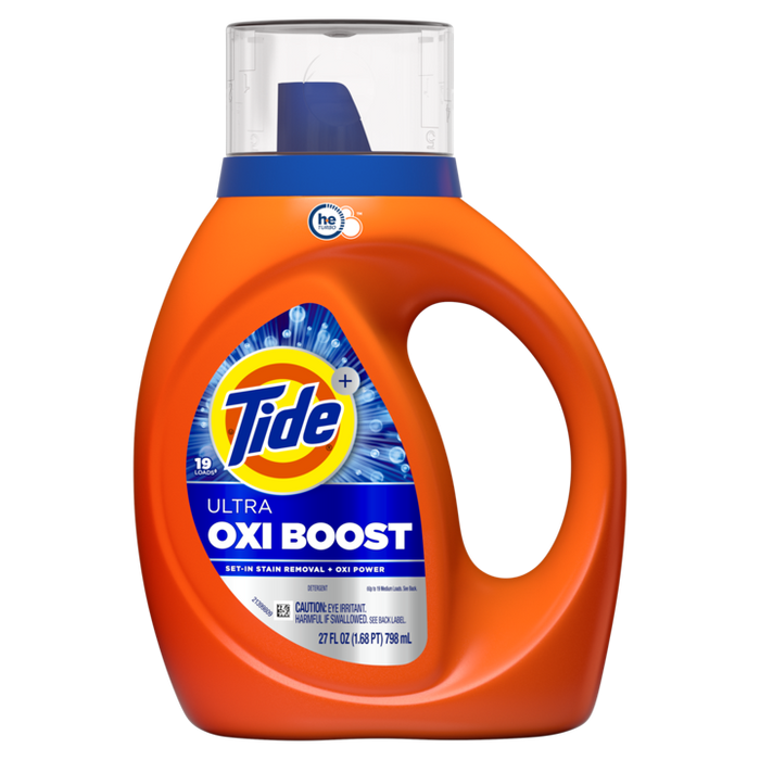 Tide Ultra Liquid Detergent  HE OXI boost  19LD - 27 oz