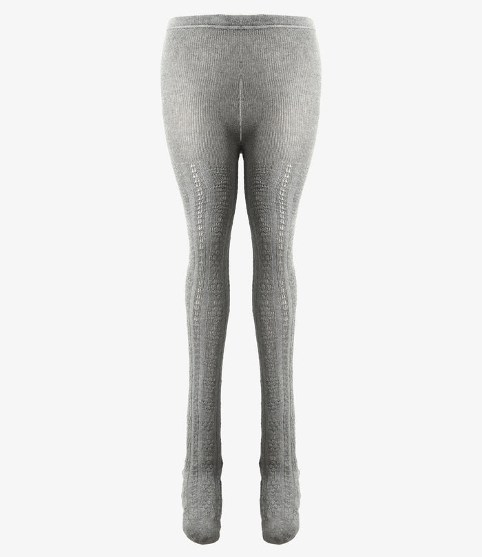 Tights - H. Grey - Eyelet Pattern