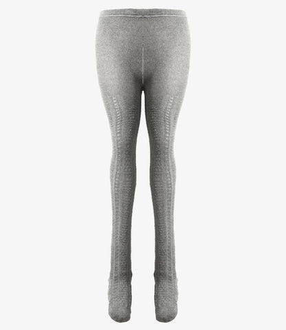 Tights - H. Grey - Eyelet Pattern