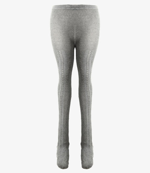 Tights - H. Grey - Eyelet Pattern