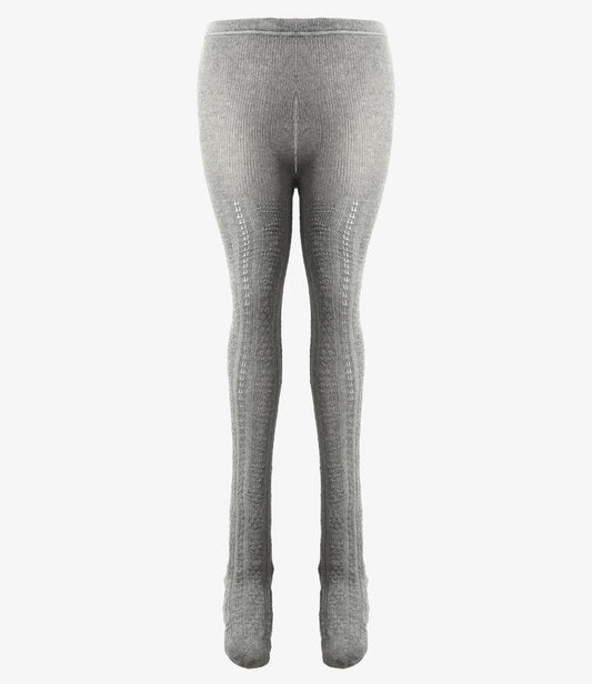 Tights - H. Grey - Eyelet Pattern