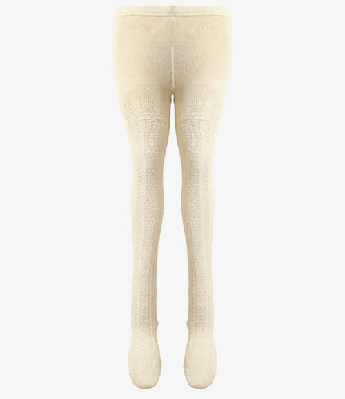 Tights - Natural - Eyelet Pattern