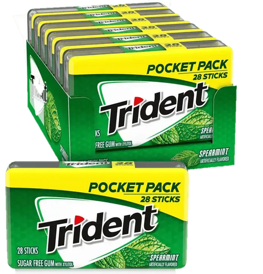 Wholesale Trident Pocket Pack Spearmint Gum- Freshen your breath on the go with Mexmax INC.