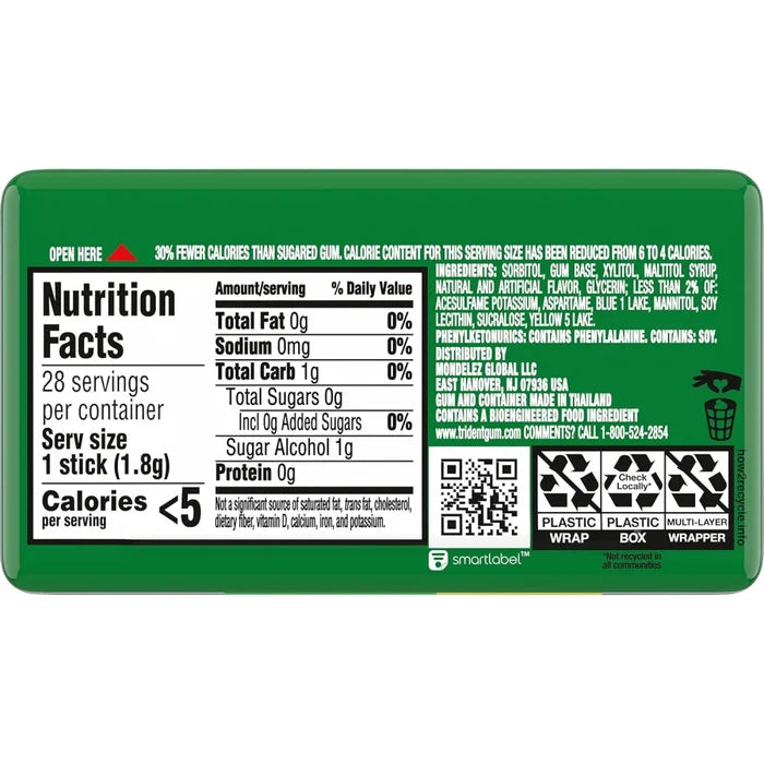 Wholesale Trident Pocket Pack Spearmint Gum- Freshen your breath on the go with Mexmax INC.