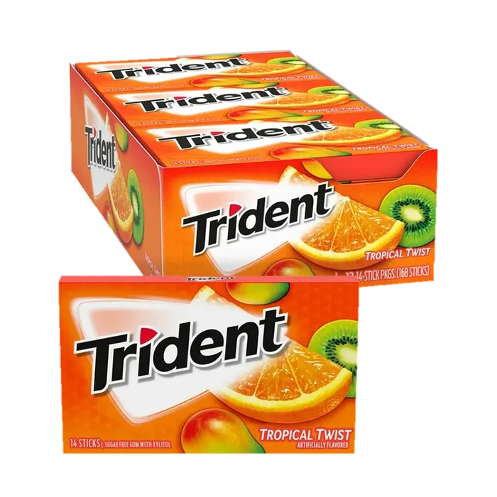Trident Valu-Pak Tropical Twist 14 Stk available at Mexmax INC, perfect for wholesale buyers.