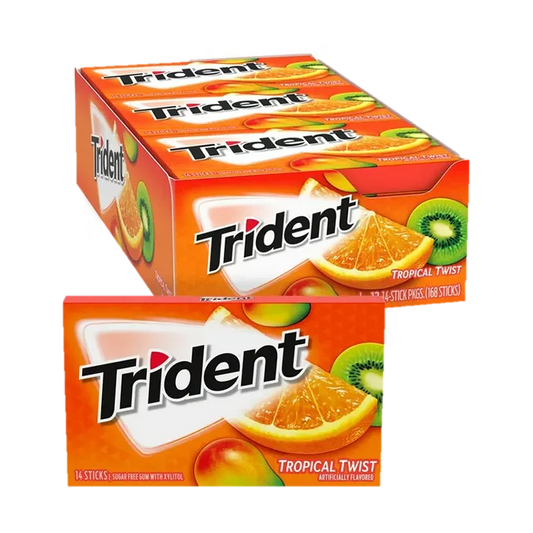 Trident Valu-Pak Tropical Twist 14 Stk available at Mexmax INC, perfect for wholesale buyers.