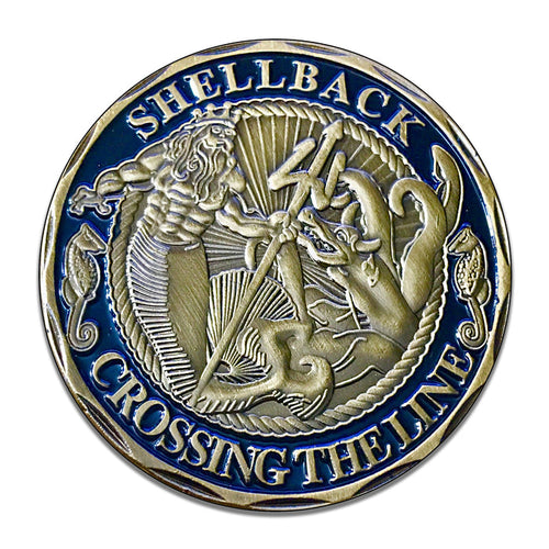 United States Navy Shellback Crossing The Line Inch Circle Aluminum Sign