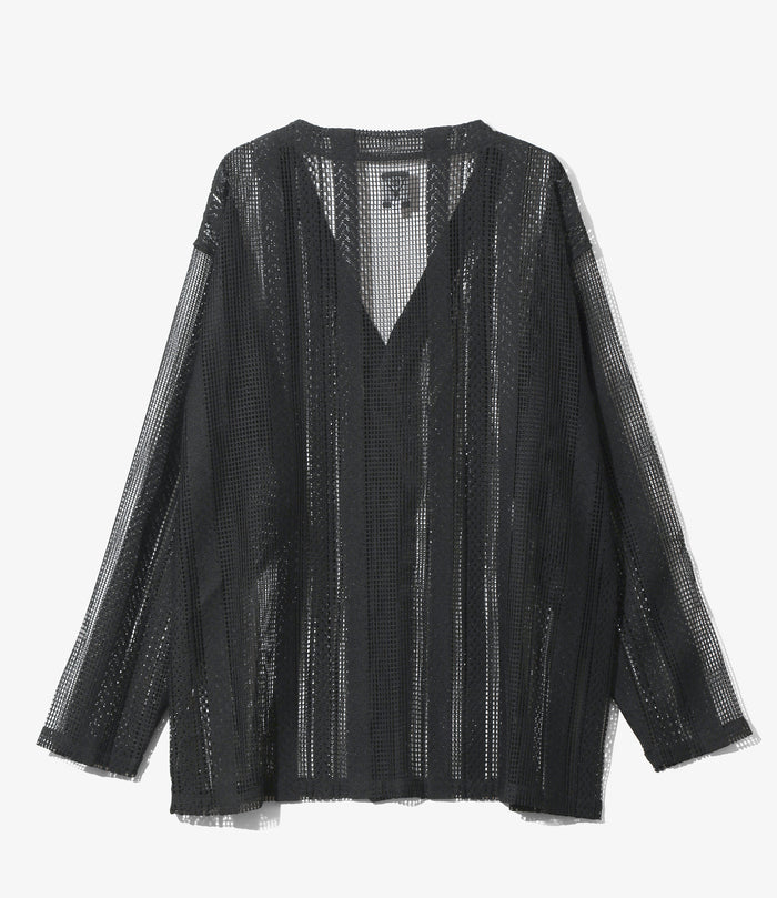 V-Neck Cardigan - Black - Poly Lace Jq.