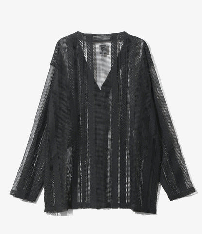 V-Neck Cardigan - Black - Poly Lace Jq.