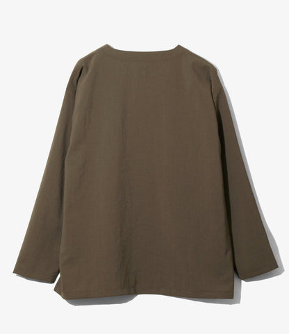 V-Neck Cardigan - Brown - Poly Oxford
