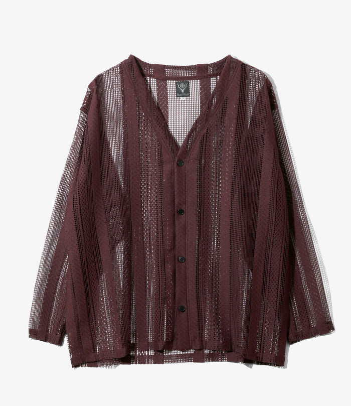 V-Neck Cardigan - Dk. Purple - Poly Lace Jq.