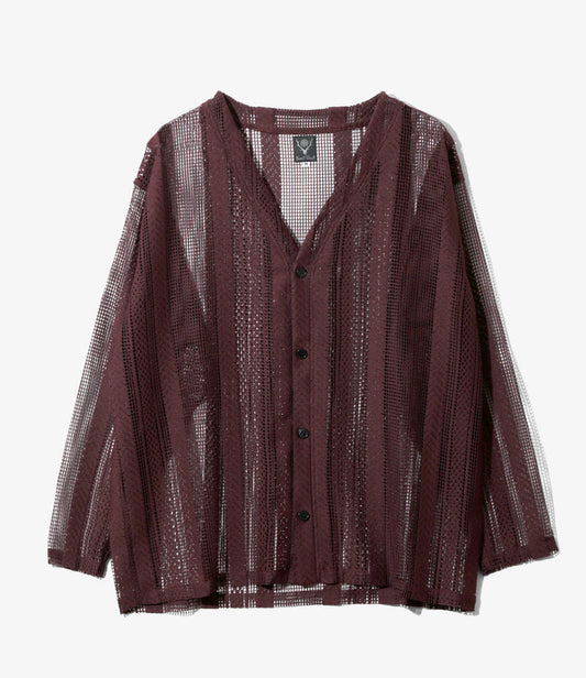 V-Neck Cardigan - Dk. Purple - Poly Lace Jq.