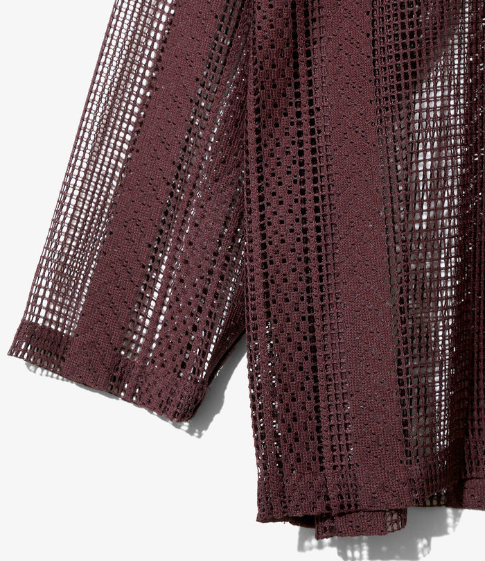 V-Neck Cardigan - Dk. Purple - Poly Lace Jq.