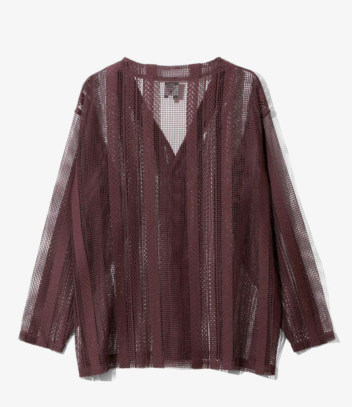V-Neck Cardigan - Dk. Purple - Poly Lace Jq.