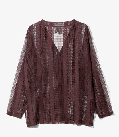 V-Neck Cardigan - Dk. Purple - Poly Lace Jq.