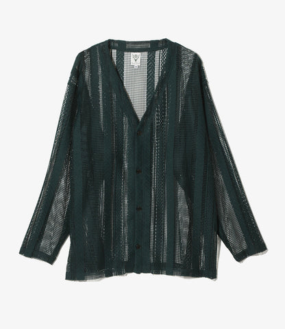 V-Neck Cardigan - Green - Poly Lace Jq.