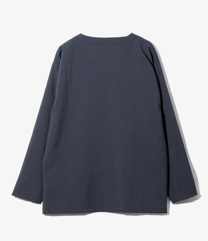 V-Neck Cardigan - Navy - Poly Oxford