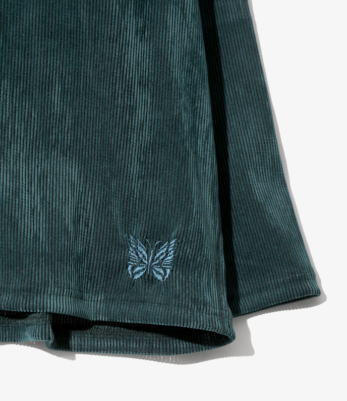 V-Neck Cardigan - Turquoise - Flocked Stripe Lace