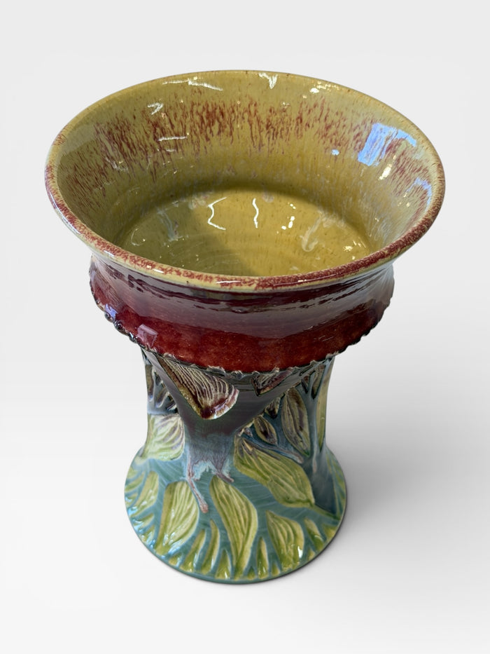 Vase - sgraffito trees, multicolor