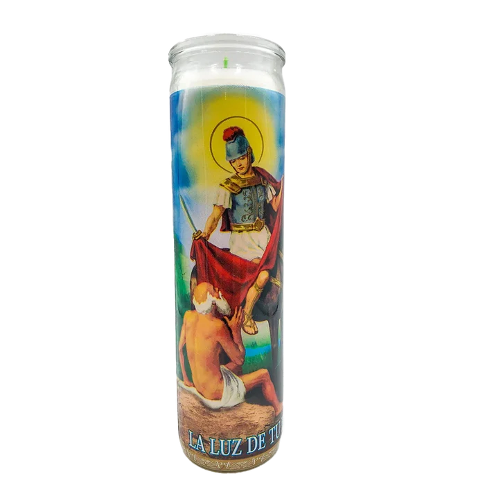 Wholesale White Candle Vel Mex San Martin Caballero Candle at Mexmax INC for your convenience.