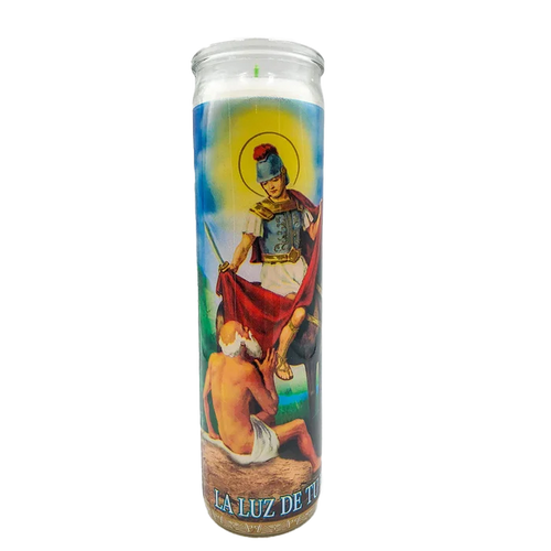 Wholesale White Candle Vel Mex San Martin Caballero Candle at Mexmax INC for your convenience.