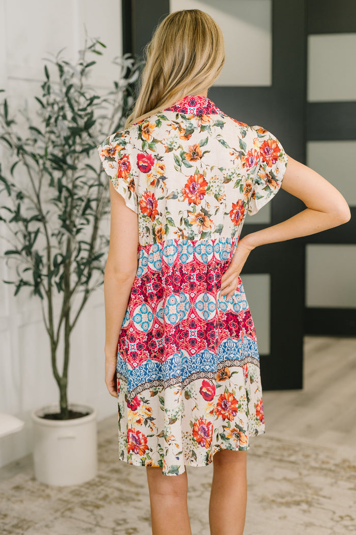 Wanted Whimsy Collared Printed Dress
