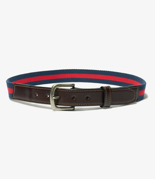 Webbing Belt - Red / Navy Stripe