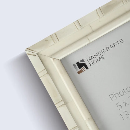 White Bone Inlay Picture Frame | Linear Collection | 4x6 5x7