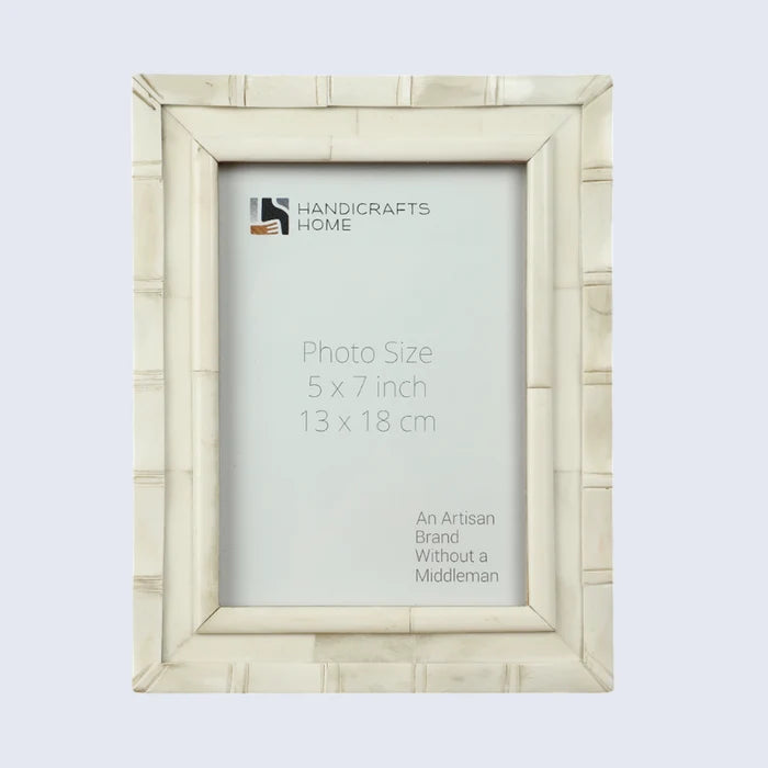 White Bone Inlay Picture Frame | Linear Collection | 4x6 5x7