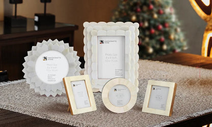 Handmade White Bone Inlay Picture Frames - The Royal Collection, for tabletop or wall display