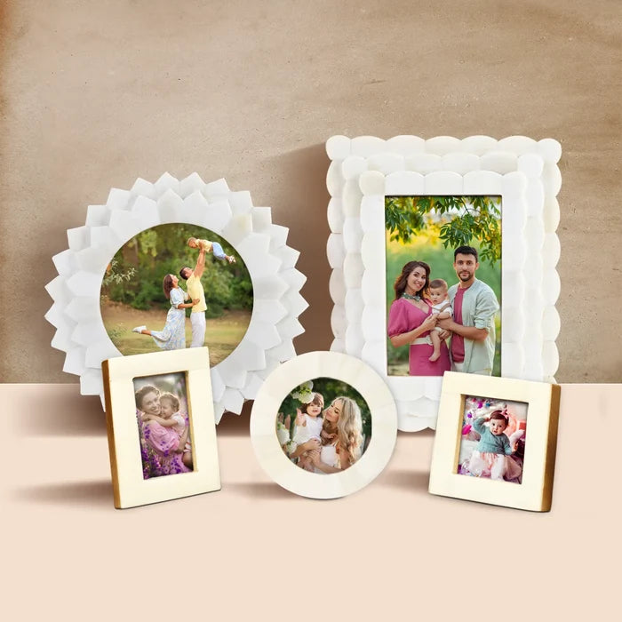White Bone Inlay Picture Frames Set of 5 | The Royal Collection
