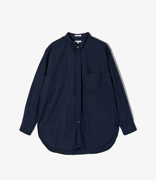 Wing Collar Shirt - Dk. Navy Cotton Broadcloth
