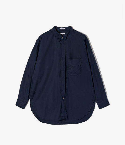 Wing Collar Shirt - Dk. Navy Cotton Broadcloth