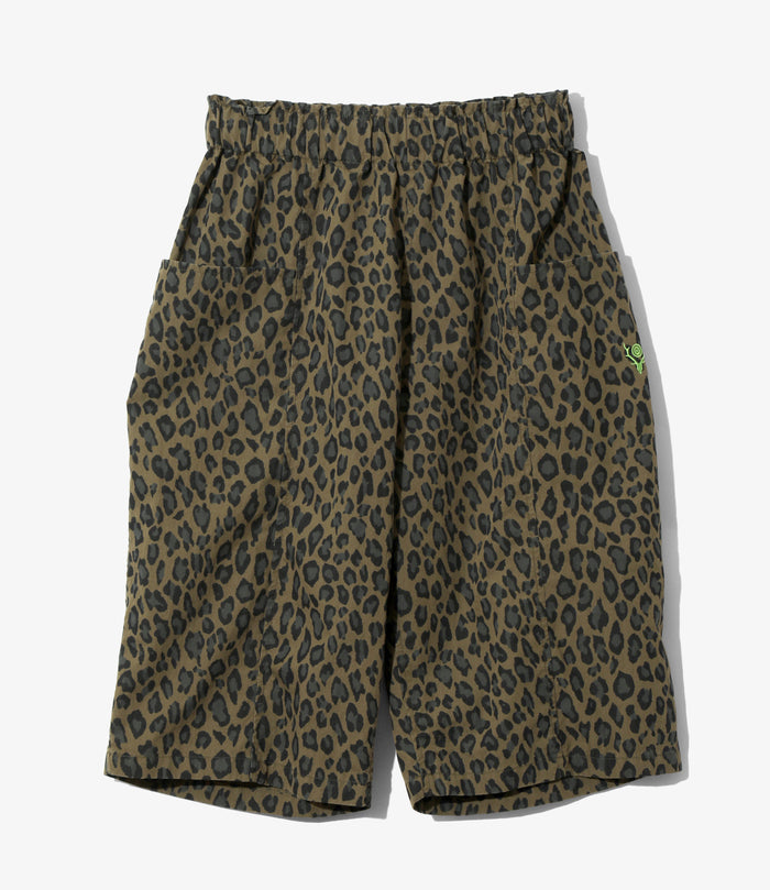 Women's Army String Cropped Pant - Olive - C/N Poplin / Leopard