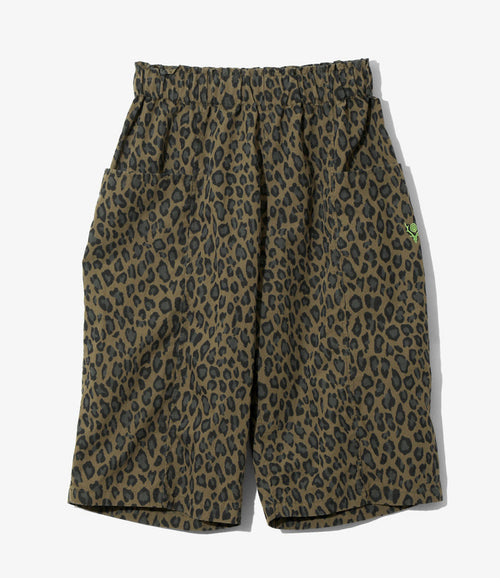Women's Army String Cropped Pant - Olive - C/N Poplin / Leopard