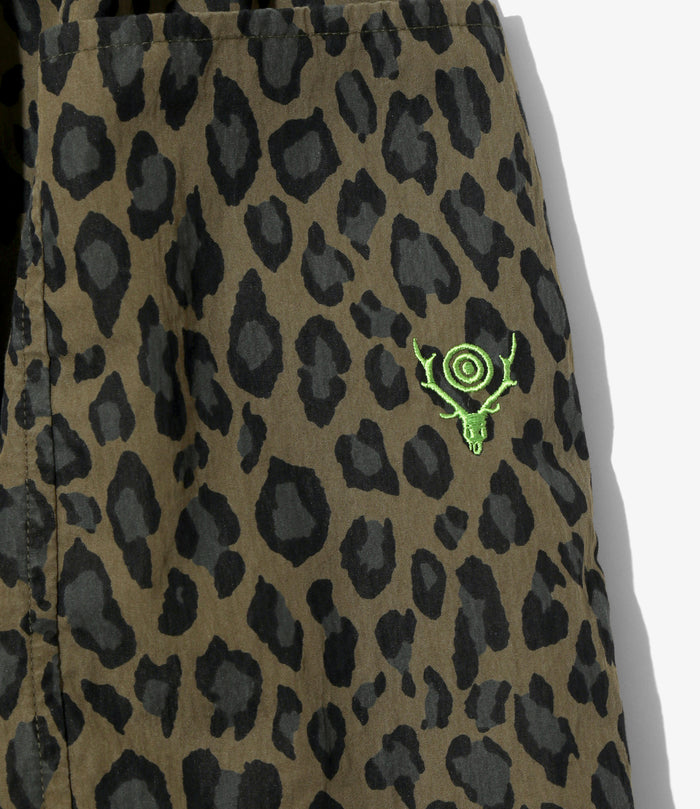 Women's Army String Cropped Pant - Olive - C/N Poplin / Leopard