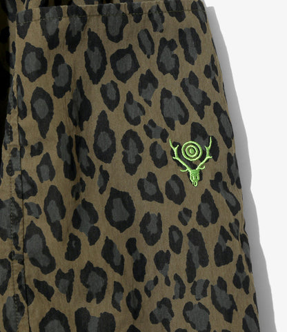 Women's Army String Cropped Pant - Olive - C/N Poplin / Leopard