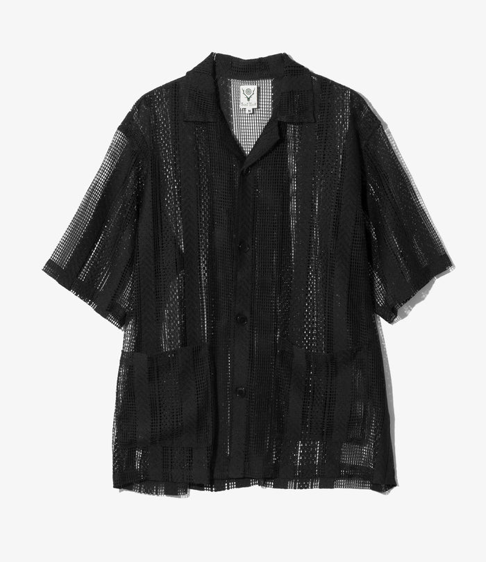 Women's Cabana Shirt - Black - Poly Lace Jq.