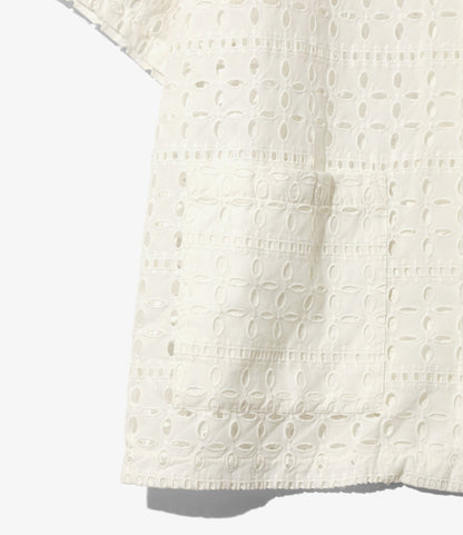 Women's Cabana Shirt - White - Cutwork Embroidery