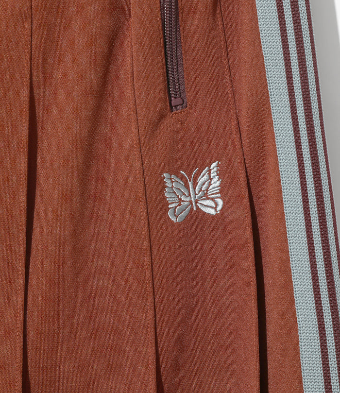 Women's Pleated Track Skirt - Rust - Poly Smooth