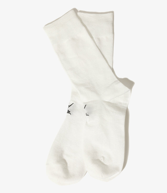 Women's Swallow Stitch Glitter Socks - White