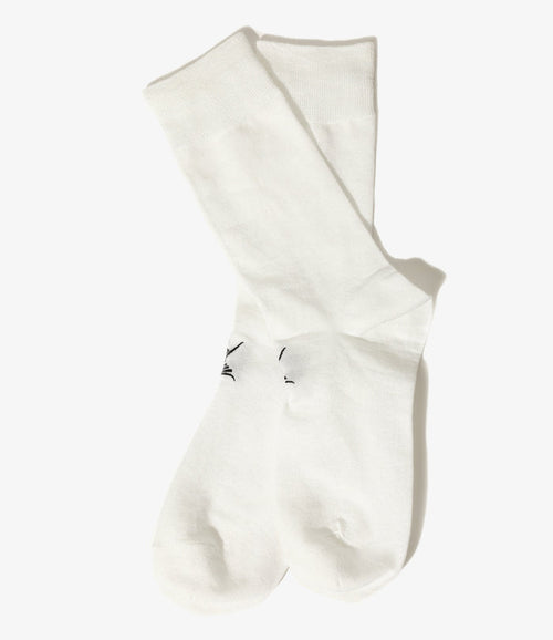 Women's Swallow Stitch Glitter Socks - White