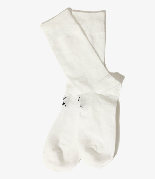 Women's Swallow Stitch Glitter Socks - White