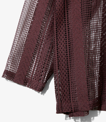 Women's V-Neck Cardigan - Dk. Purple - Poly Lace Jq.