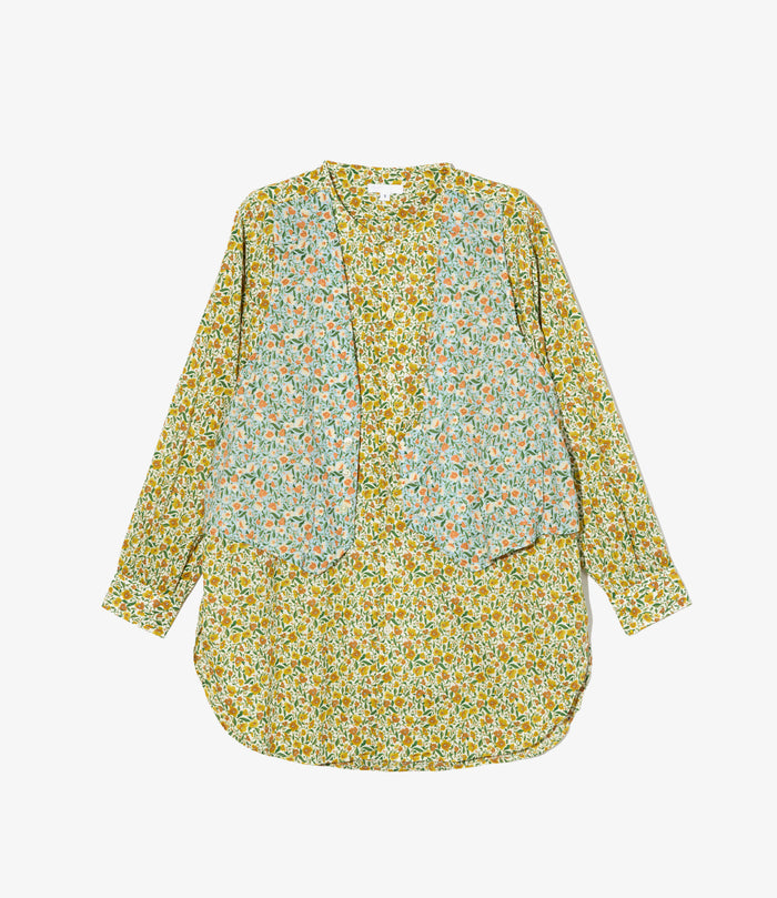 Women's VARI Shirt - Yellow Small Floral Cotton Lawn