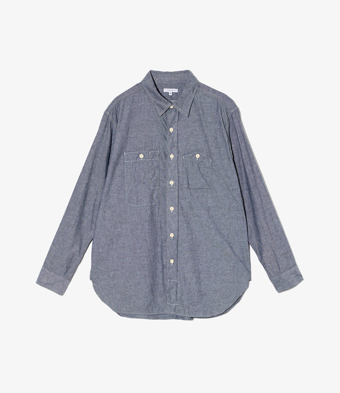 Work Shirt - Grey Cotton Chambray