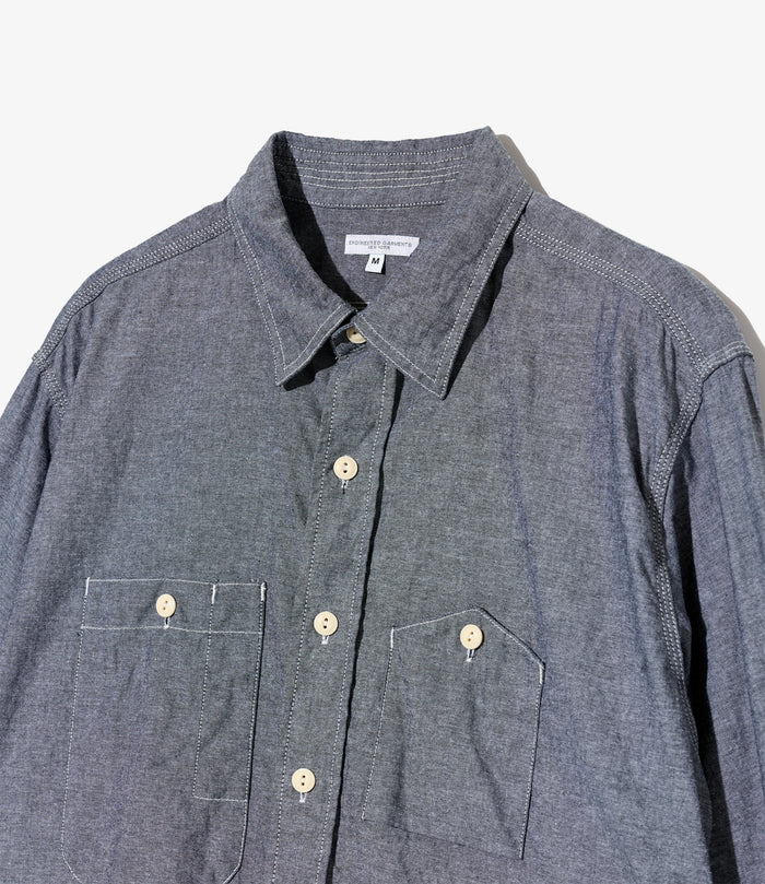 Work Shirt - Grey Cotton Chambray